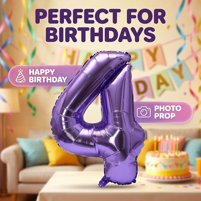 YPSelected 32 Inch Large Foil Helium Number Balloon Birthday Wedding Party 0-9 - Image 3