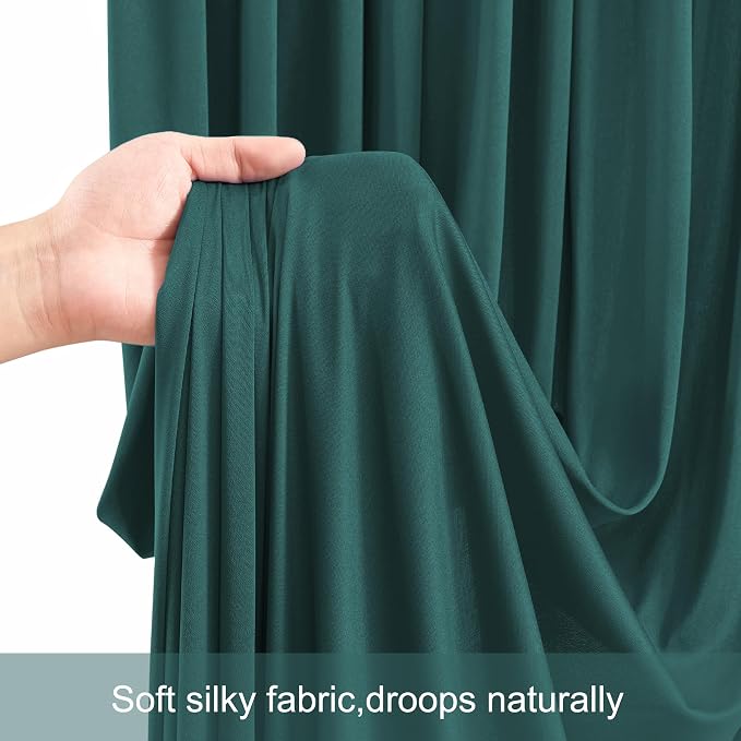 4 Panels Hunter Green Backdrop Curtains - Image 7