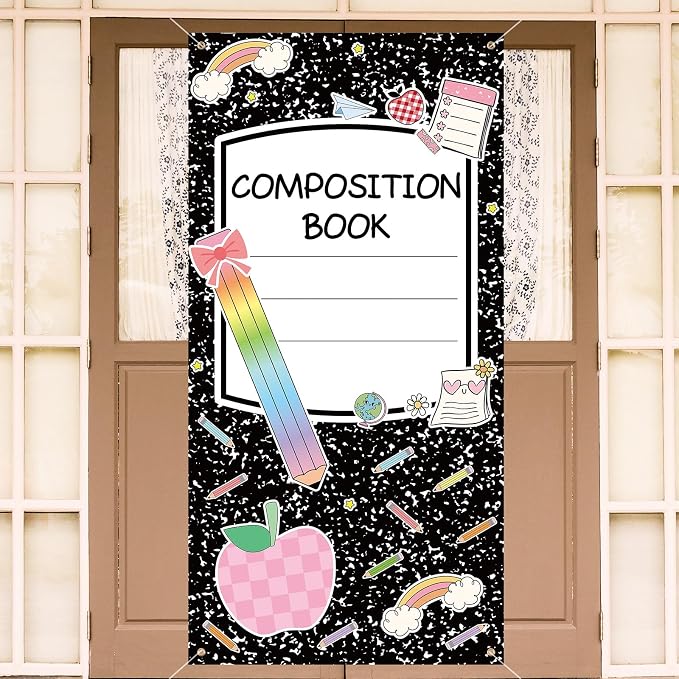 Hunnmingre Composition Book Classroom Decor Back to School Door Decorations by HunnmingRe