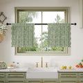 Anmao Vintage Lace Kitchen Curtains 24 Inches Long 2 Panels, Romantic Semi by Anmao