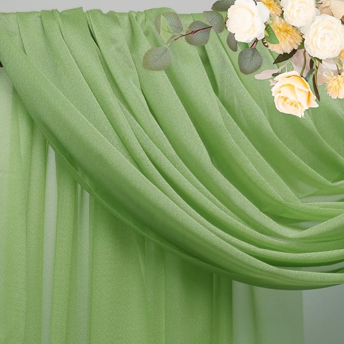 Wedding Arch Draping Fabric Backdrop Drapes 2 Panels, Sage Green | 28.7"x20FT - Image 4