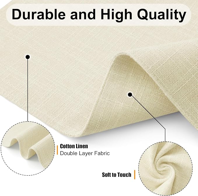 Homaxy Cloths Placemats for Dining Table Set of 6, Cream | Heat Resistant - Image 5