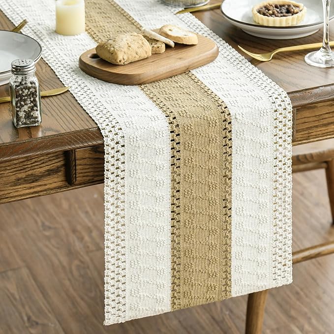 Artoid Mode Burlap Brown Farmhouse Rustic Table Runner 12x108 Inch | Seasonal by ArtoidMode