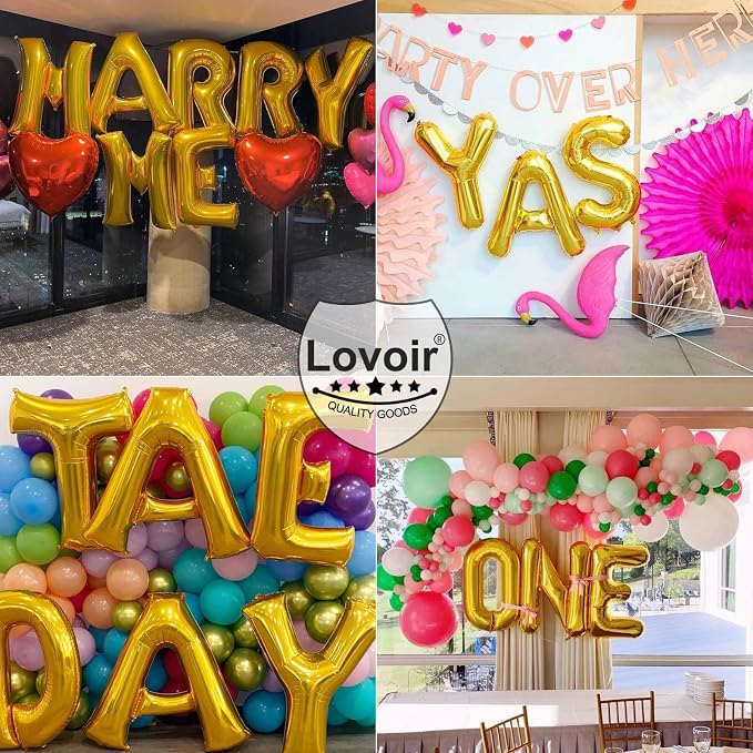 Lovoir 40 Inch Large Gold Letter U Balloons Big Size Jumbo Mylar Foil Helium - Image 5