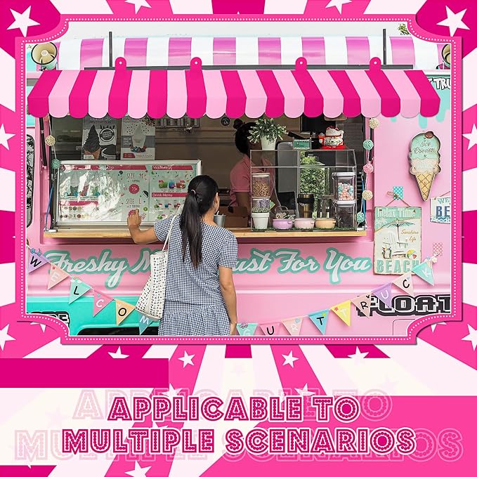Boao 4 Pack Circus Awning Decoration 3D Stripe Cardboard Awning Carnival Wall - Image 4