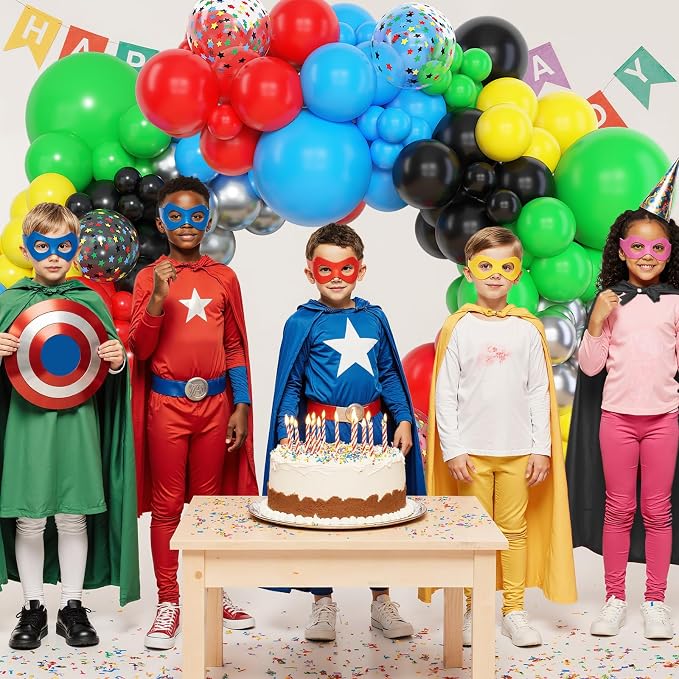 Amandir 153pcs Red Blue Yellow Black Green Balloon Arch Kit Different size | 18 - Image 5