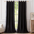 BULBUL Velvet Black Blackout Curtains 102 inch Long by ModernShinyVelvetCurtains