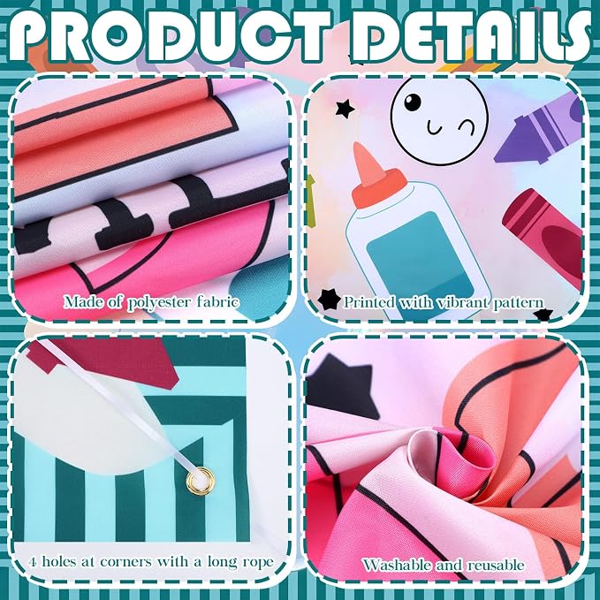HunnmingRe Let's Create Something Great Banner Door Decor Back to School Party - Image 3