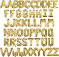 52Pcs 16 Inch Gold Letter Balloons, Reusable Shiny A-Z Foil Balloon Letters | by Makeyourpartypop