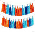 Orange and Blue Tassel Garland Banner, 20 Pack Paper Tassels Streamers by SIPRKAICT