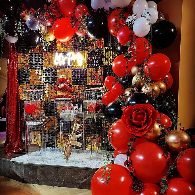 Red and Black Balloon Arch Kit, Graduation, Anniversary, Prom Decorations - Image 5