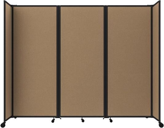 Versare Room Divider 360 Portable Wall Partition | Folding Panels | Large Freestanding Divider | Locking Wheels | Temporary Room Separator