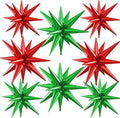 Red Green Star Balloons, 22/27 Inch Red and Green Star Foil Balloons, Cone by Paready