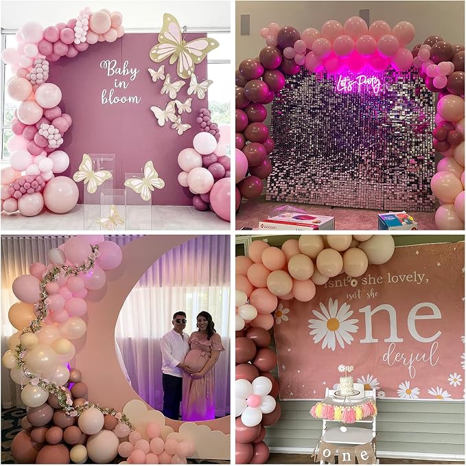 Dusty Pink Balloon Garland Double Stuffed Blush Pink Balloons Baby Pink Latex - Image 6