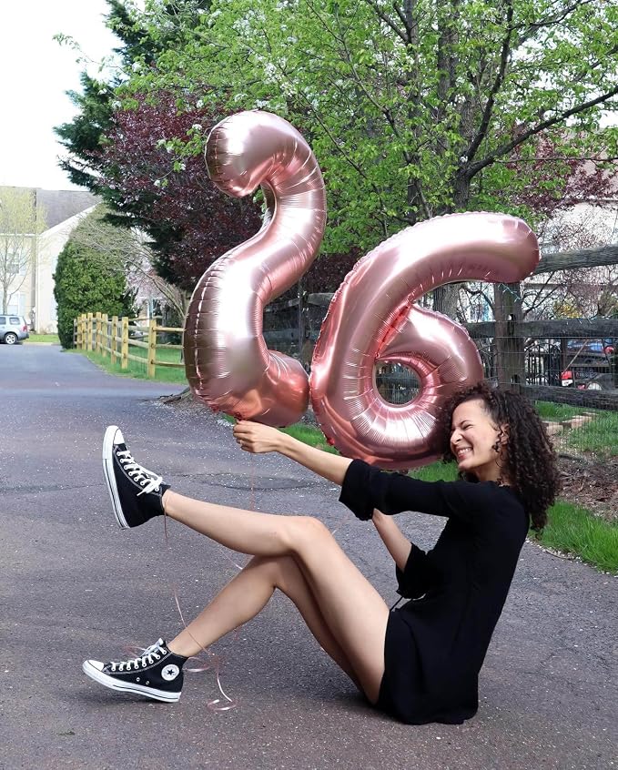 40 Inch Rose Gold 26 Number Balloons Giant Jumbo Huge 26 or 62 Foil Mylar - Image 5
