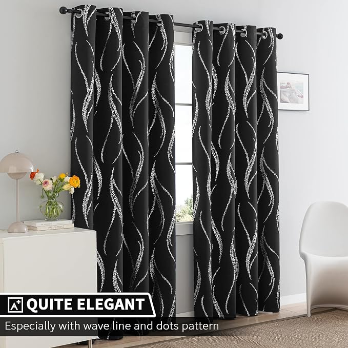 Yakamok Black Blackout Curtains - Image 2