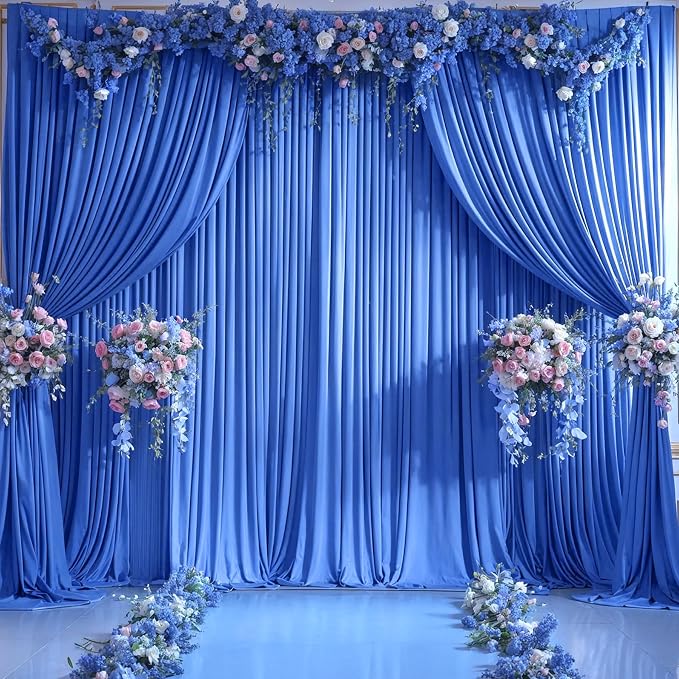 8 Panels Royal Blue Backdrop Curtains - Image 4