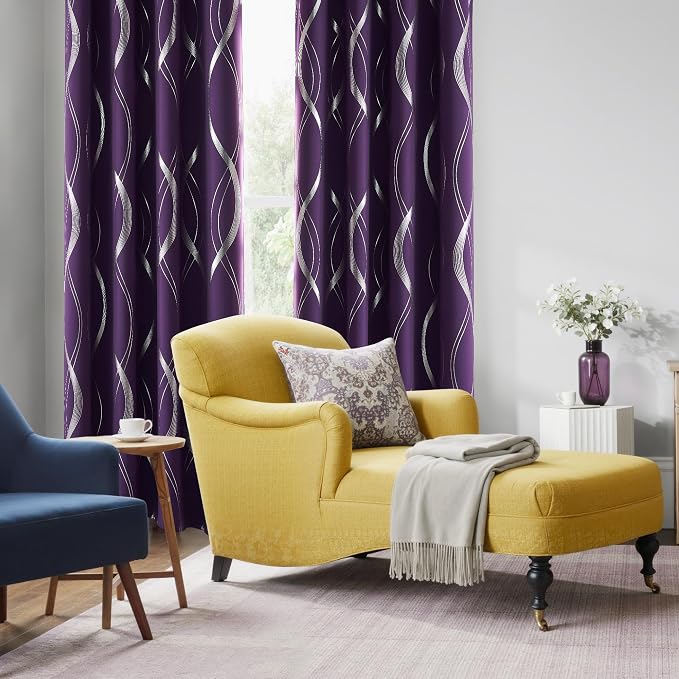 NICETOWN Royal Purple Blackout Curtains 84 inch Long - Image 2