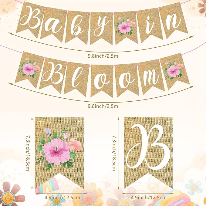Baby in Bloom Banner Floral Baby Shower Banner Flower Bady Shower Party - Image 2