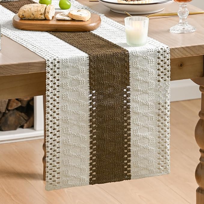 Artoid Mode Coffee Farmhouse Rustic Table Runner 12x120 Inch | Seasonal Holiday by ArtoidMode