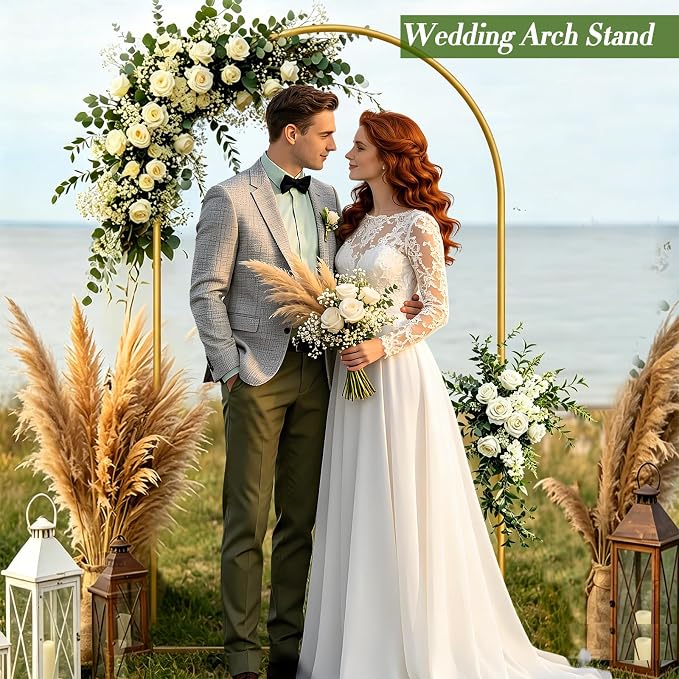 7.2 FT Metal Arch Backdrop Stand, Party Balloon Arch Stand | Dustproof caps - Image 3