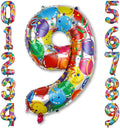 Rainbow Number 9 Balloon, 40 Inch Large Foil Helium Number Balloons 0-9 by Unknown