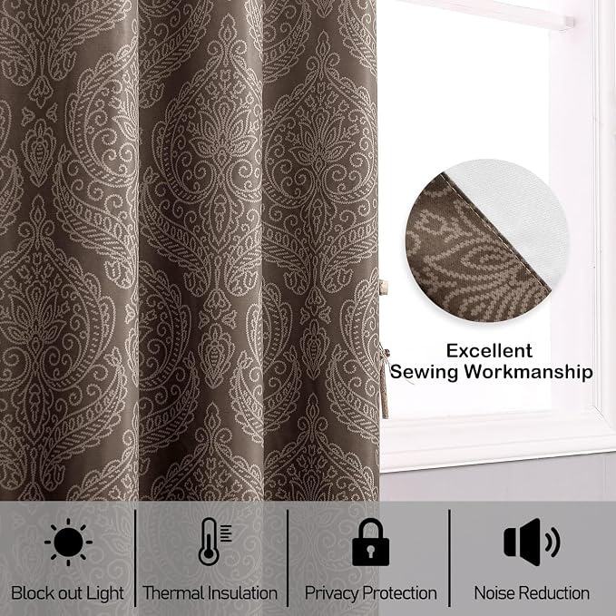 DWCN Brown Ombre Curtains for Bedroom - Image 5