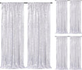 Silver Sequin Backdrop Curtains-6 Panels 2FTx8FT Silver Backdrop by SoarDream