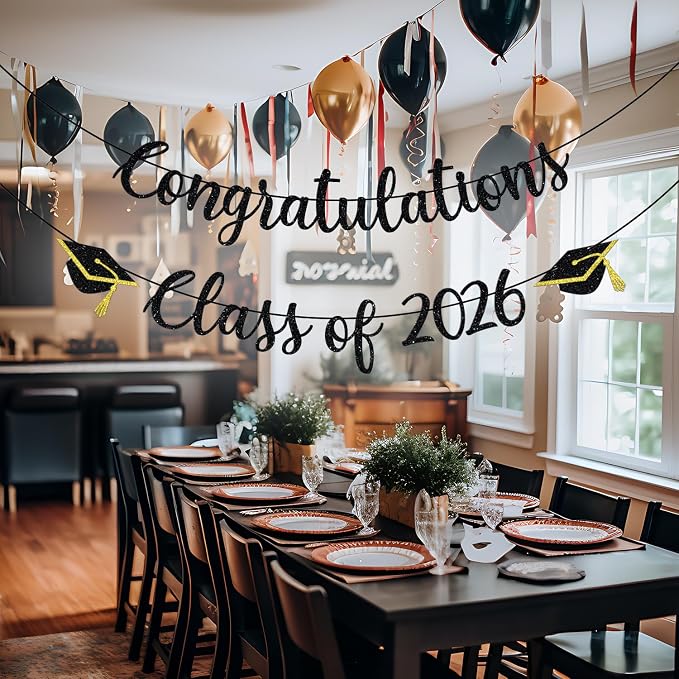 Congratulations Class of 2026 Banner, Congrats Grad Party Decor, 2026 - Image 3