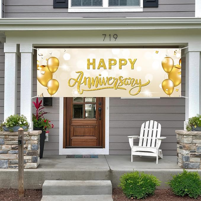 Large Happy Anniversary Banner Company Wedding Anniversary Lawn Sign Retirement - Image 4