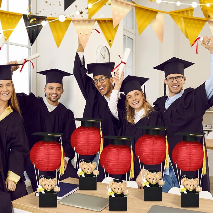 Silipull 6 Sets Graduation Table Centerpieces Hot Air Balloon Party Decorations - Image 5