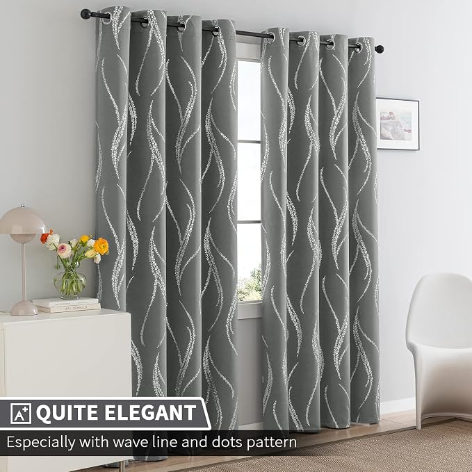 Yakamok Grey Light Blocking Curtains - Image 2
