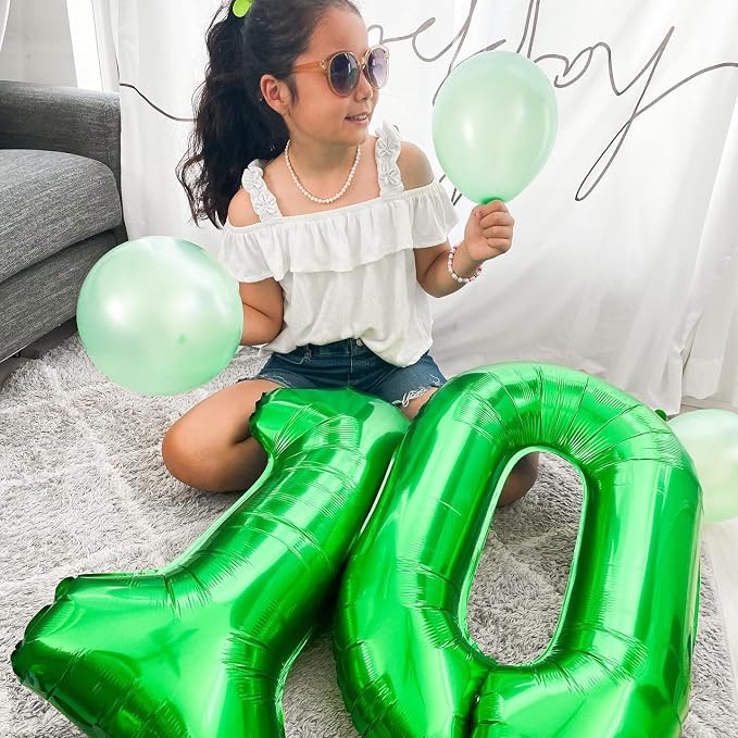 Green Number 1 Balloon 40 Inch, 1st Birthday Party Decorations Men Women | Foil - Image 2