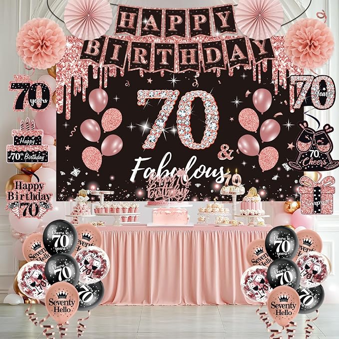 51Pcs 70th Birthday Decorations - Image 4
