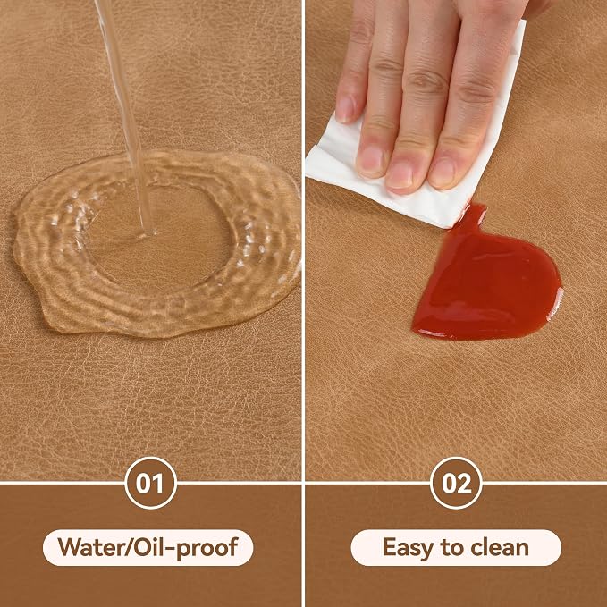 UnivoColors Placemats Round Faux Leather Placemats Set of 4-Waterproof-Wipe - Image 4