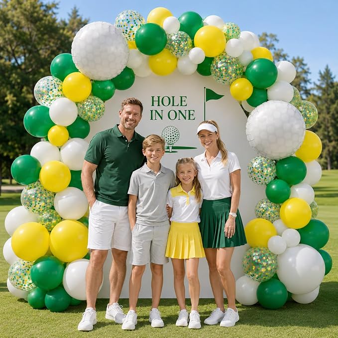 Golf Balloons, 12 Inch Green Yellow Balloons - Image 5