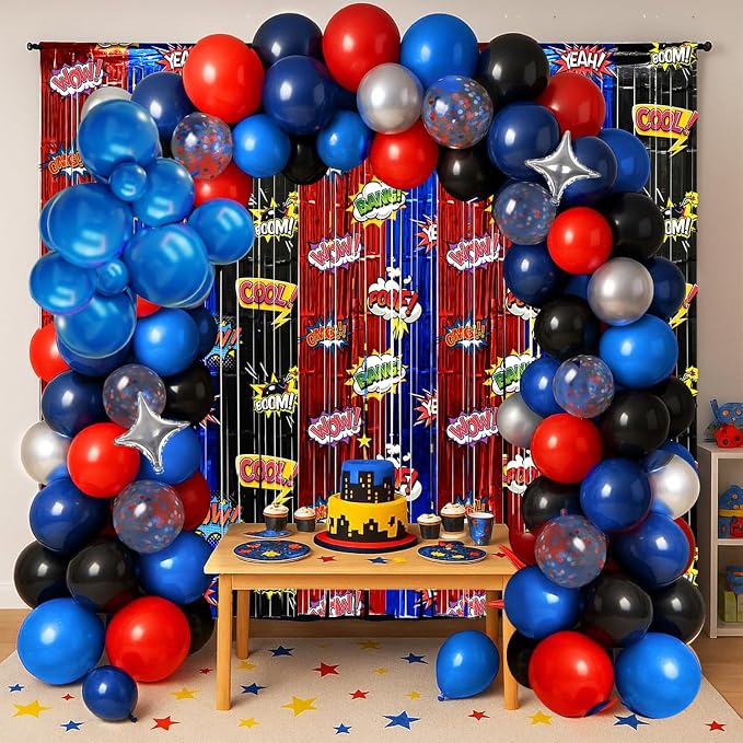 Red Black Blue Balloon Arch Garland Kit Birthday Party Decorations | Hero - Image 5