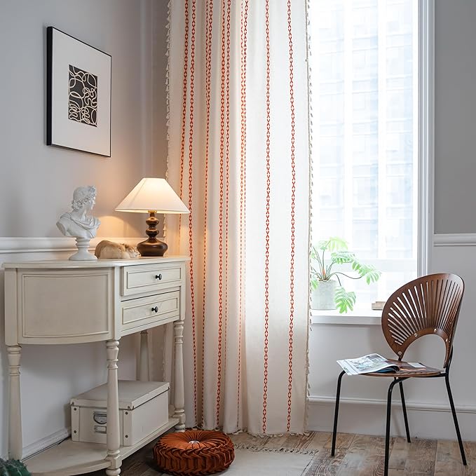 Sutuo Home Boho Curtains for Bedroom Living Room 108 Inches Long, Bohemian Drape - Image 5