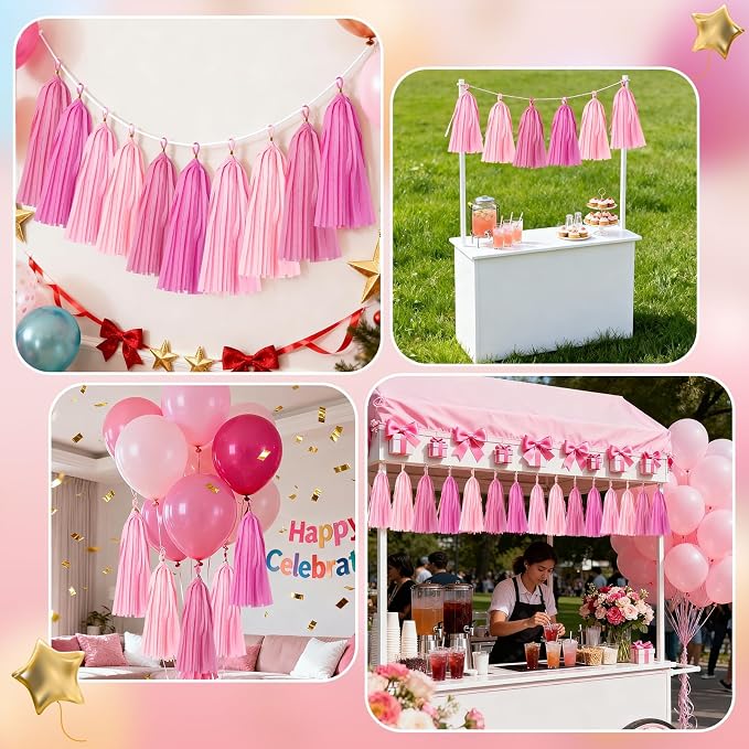 20PCS Tissue Tassel Garland Kit Pre-Cut Tissue Paper Streamers - Image 3