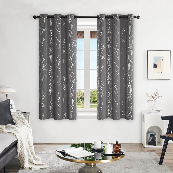 Deconovo Blackout Curtains, Light Grey Thermal Grommet Drapes, Privacy Window - Image 2