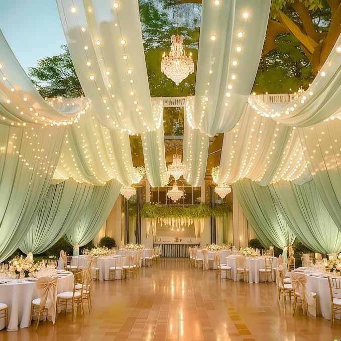6 Panels Green Ceiling Curtains - Image 4