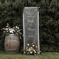 Custom Wedding Welcome Sign Banner, Sheer Fabric Hanging Wedding Entrance Decor by Raipile