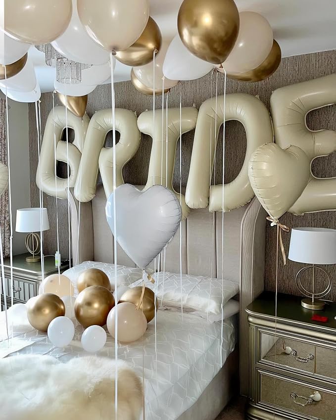 Cream B Letter Balloons, 40 Inch Letter B Balloon Beige, Helium Custom Letter - Image 4