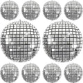 10 Pcs Disco Ball Balloons 32/10 4D Ball Balloons Metallic Silver Disco Mylar by Froova