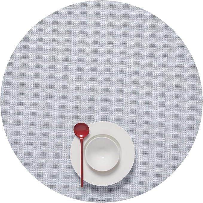 Chilewich Mini Basketweave Placemats, Round Woven Placemats Set of 4 | Reusable by Chilewich