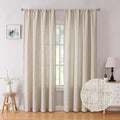 Tollpiz Linen Curtains Bedroom Rod Pocket Semi Sheer Curtain Burlap Light by Tollpiz