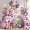 Dusty Purple Balloons Garland Arch Kit, Lilac Retro Pink Sand White Balloon by Togvu