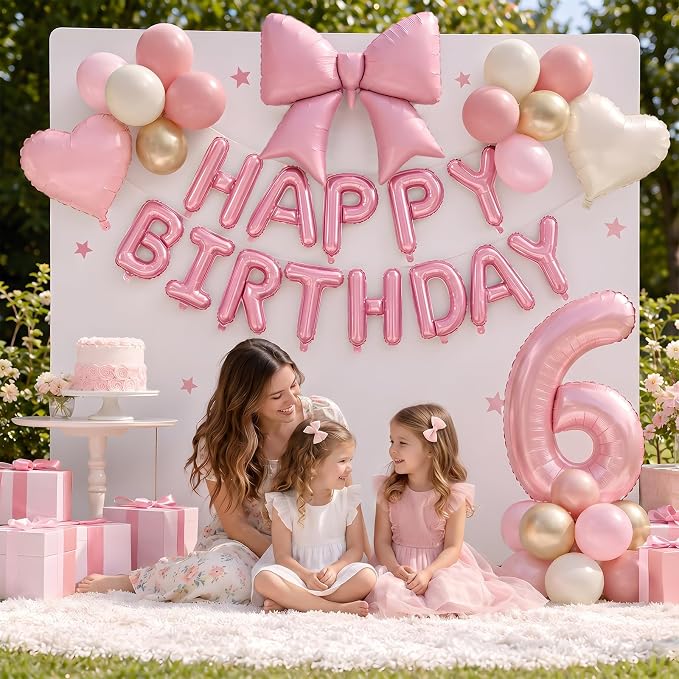 Dusty Pink Number 6 Balloon, 6th Birthday Decorations - Image 7