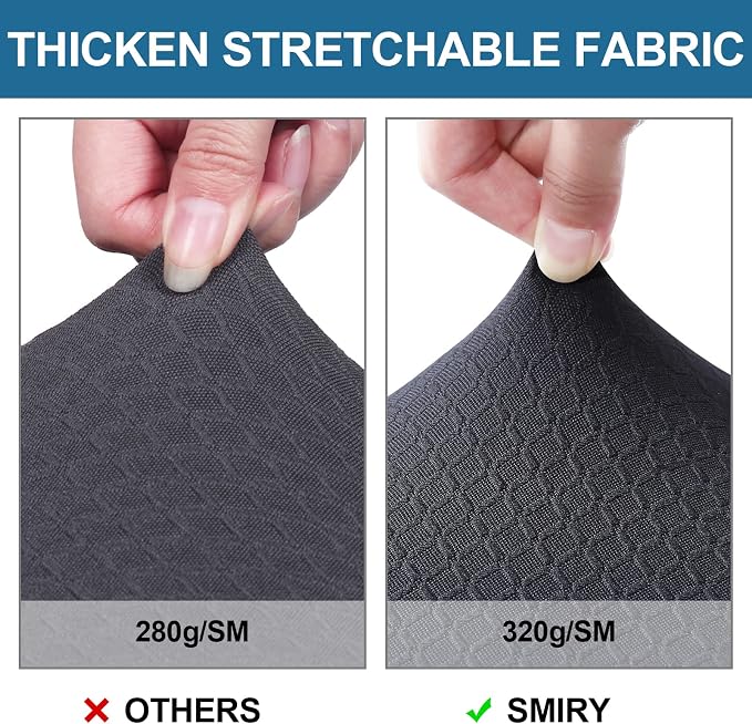 Smiry Waterproof Seat Covers for Dining Room Chairs, No Rear Covers | Stretch - Image 4