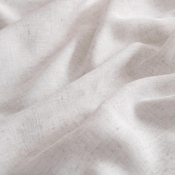 MIULEE White Linen Curtains 37x90 Inch Long 2 Panels - Image 4